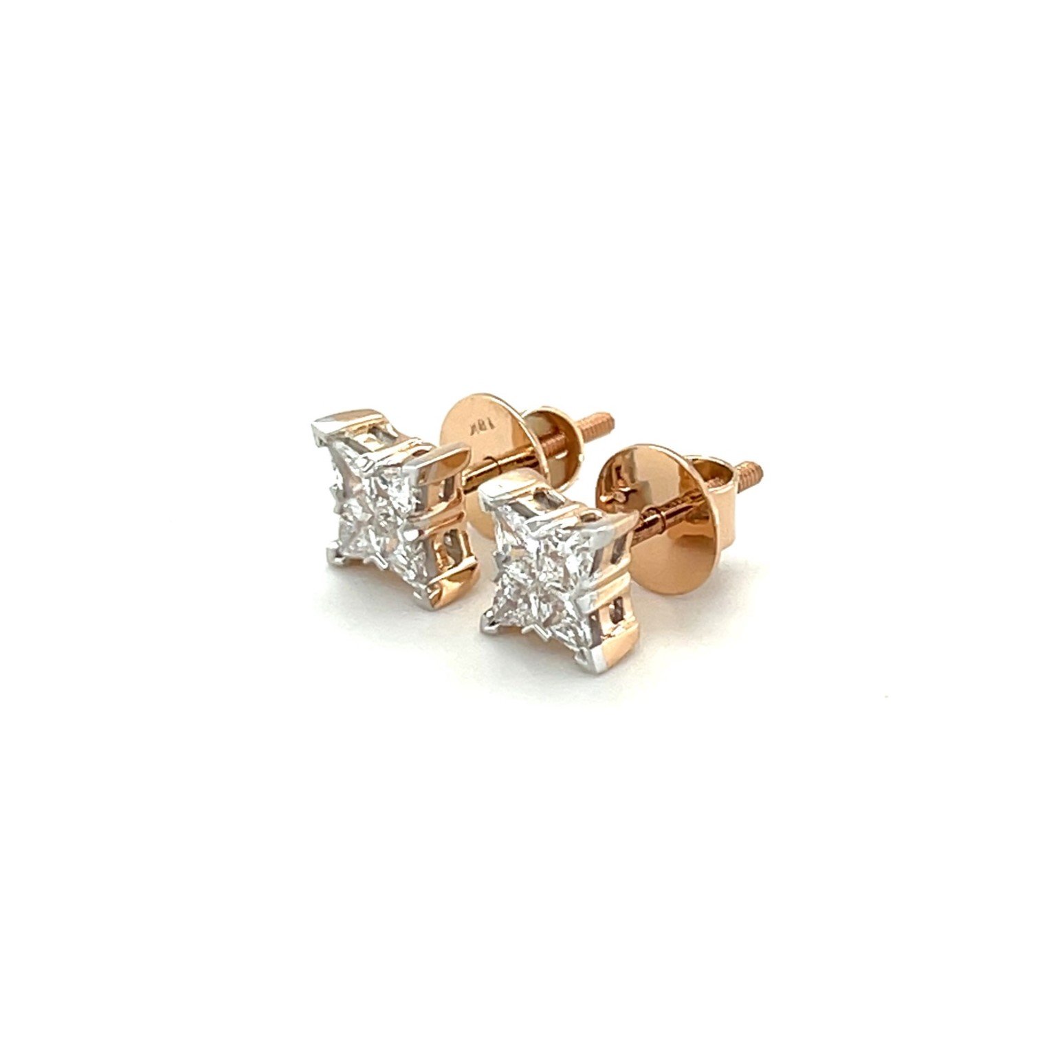 Radiant X Diamond Stud Earrings